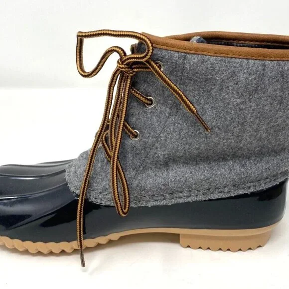 Rue21 Duckie Flannel Winter Snow Rain Women's Boot Lace Up Black Gray Size 7 - Picture 3 of 7